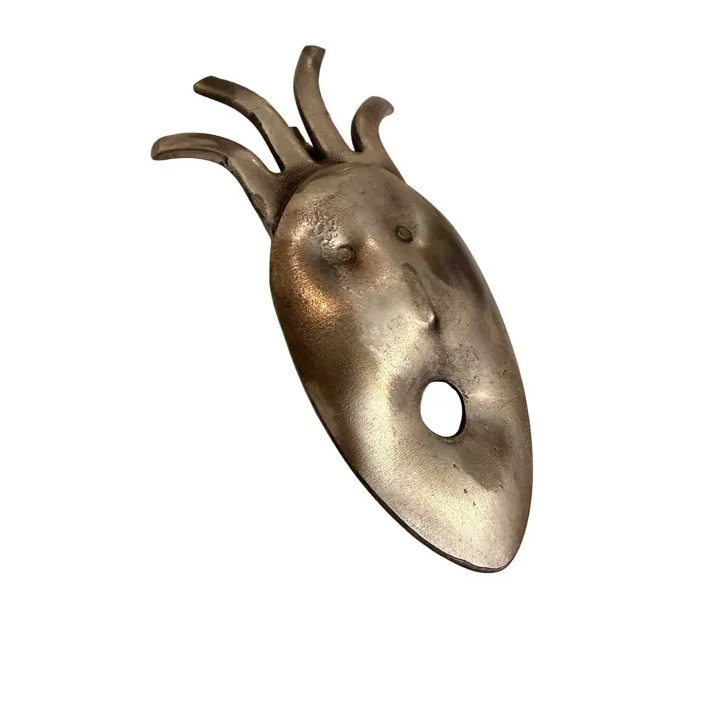 Spork Retro Face Brooch Punk Alien Modernist Steampunk Pin Metal Upcycled